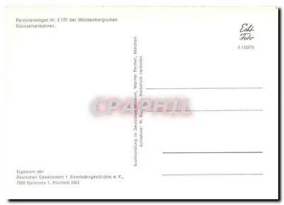 Vagões de passageiros E 177 dos ferrovias estatais de Wurtemberg — Museu da história dos ferrovias da Alemanha, Karlsruhe — Verso