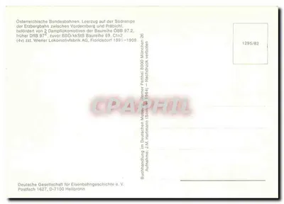 Treno a vapore sulle montagne — Erzbergbahn tra Vordernberg e Práčibichl — editore Deutsche Gesellschaft für Eisenbahngeschichte e.V. — Verso