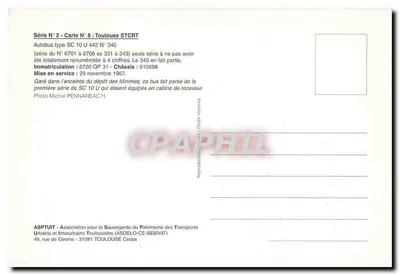 Autobus SC 10 U n°340 — Toulouse — STCRT — Verso