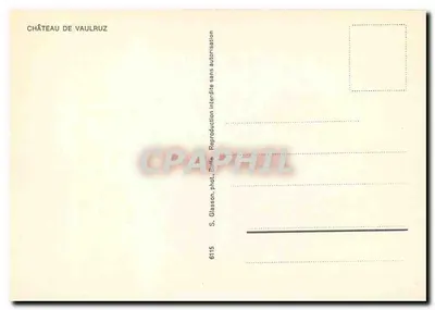 Zamek Vaulruz — widok z pociągiem — S. Glasson, nr 6115 — Rewers