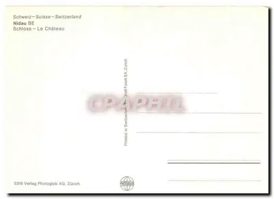Nidau — Castillo — Verlag Photoglob AG, Zúrich — Reverso