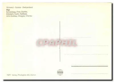 Gruss vom Rigi — widok panoramiczny na górę Rigi — Verlag Photoglob AG, Zurych, nr 7377 — Rewers