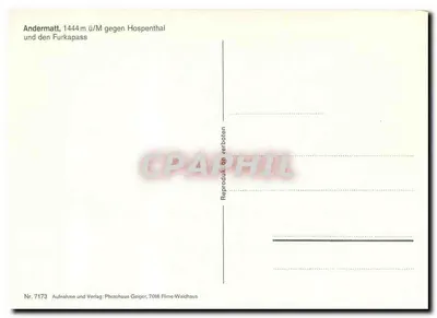 Andermatt — widok z Furka-Oberalp z pociągiem — Photohaus Geiger — Rewers