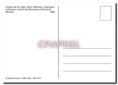 Trem AOMC — Montanhas Nevadas — Gérald Hadorn, 66/17317 — Verso
