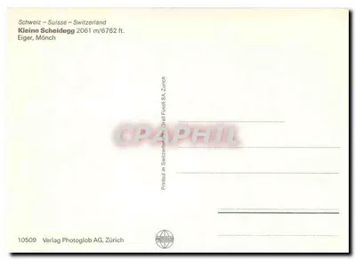 Mont Éiger — Kleine Scheidegg — Verlag Photoglob AG, Zürich — Rewers