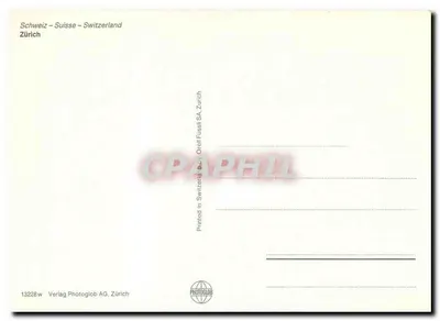Zurych – zimowa widok z śniegiem – Wydawnictwo Photoglob AG, Zurych — Rewers