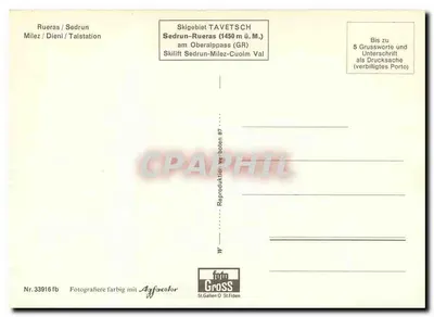 Sedrun-Rueras — Skigebiet TAVET SCH — wydawca GrosS, nr 33916 fb — Rewers