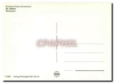 St. Gallen — Marktplatz — Verlag Photoglob AG, Zürich, nr 11360 — Rewers