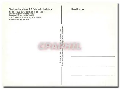 Tramway de Mainz — publicidade IDEE-KAFFEE — editor Stadtwerke Mainz AG — Verso