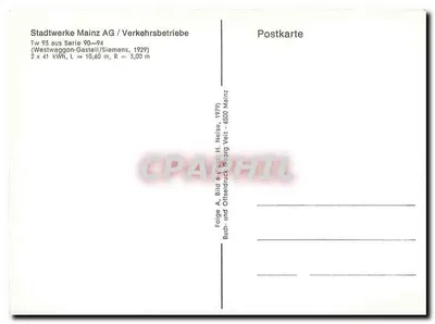 Tramway Tw 93 — Serie 90-94 — Stadtwerke Mainz AG — Rückseite