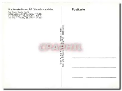 Tramway de Mainz — Tw 95, série 95-98 — Stadswerke Mainz AG — Verso