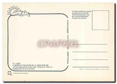 Ponte de Villefranche — O pequeno trem "Sang et Or" — Éditions DINO — Verso