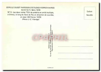 Orthez — Twee TGV-eenheden in een multiple unit over de Gave de Pau — Cercle Ouest Parisien d'Études Ferroviaires, Serie 1979, N°3 — Achterkant