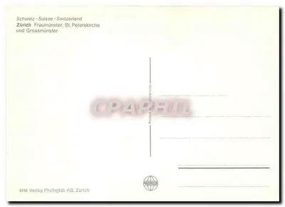 Zurich - Fraumünster e Grossmünster — Verlag Photoglob AG, n° 6118 — Verso