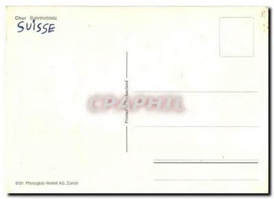 Globus — Plac Bahnhof w Chur — Photoglob-Wehrli AG Zurych — Rewers