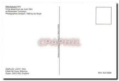 Zillertalbahn — Tramwaj w Jenbach — wydawca Graham & Sons Ltd. n° 93/5 — Rewers