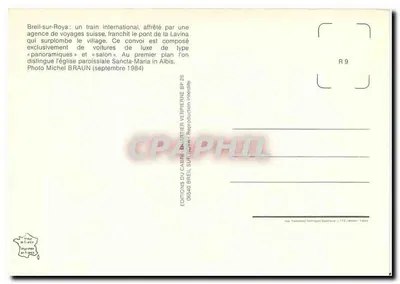 Breit-sur-Roya — trem internacional sobre o ponte da Lavina — Edições do Cabri — Verso