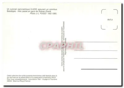 Panoramiczny autorail X-4200 — Bessèges — Wydawnictwo Cabri — Rewers