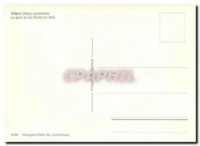 Villars (Alpy vaudoise) — Stacja i Dents-du-Midi — Photoglob-Wehrli SA, Zurich/Vevey, n° 9488 — Rewers
