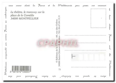 Montpellier — Plac Komedii i tramwaj — Wydawnictwo Palette — Rewers