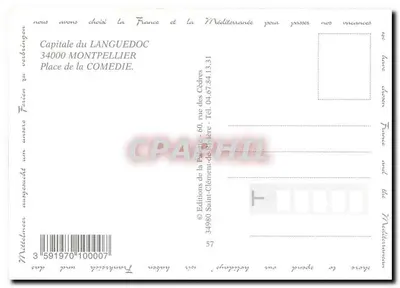 Montpellier — Plaza de la Comedia — Ediciones de la Palette — Reverso