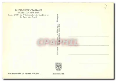La Cerdagne Francuska — Mały pociąg — Wydawnictwo Diplomate Mexichrome — Rewers