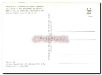 Lokomotywa nr 102 — Oberreinische Eisenbahn-Gesellschaft AG — z wagonami 112 i 131 — Rewers