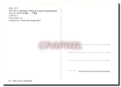 Vagão com paredes deslizantes — SBB-CFF — n° 1320 — Verso