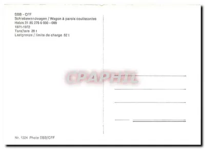 Wagon z przesuwnymi ścianami — SBB-CFF, Habis 31 85 275 0 000 - 099 — Foto SBB/CFF, nr 1324 — Rewers