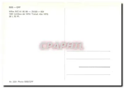 Wagen RIC 61 88 — 70 000 — 009 — Restauracja — SBB CFF FFS — Rewers