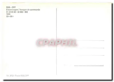 SBB-CFF - Vagão de comando — D1 50 85 92 - 33 900 - 902 — SBB/CFF — Verso