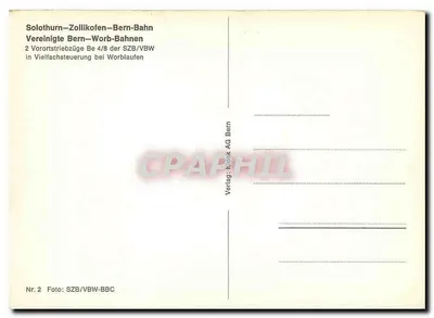 Train from Bern-Worb-Bern — Series Be 4/8 — publisher Knock AG Bern, no. 2 — Back