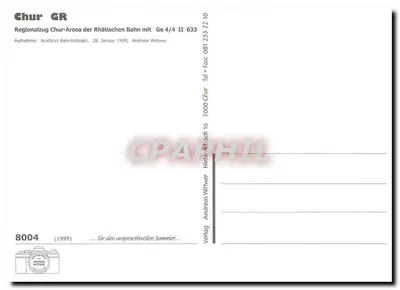 Chur GR — Regionalzug Chur-Arosa der Rhätischen Bahn — Andreas Wittwer — Verso
