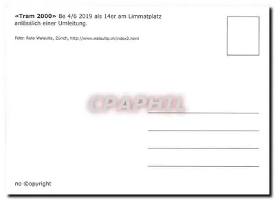 Tram 13 em Seebach — Zurique — Verso
