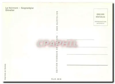 Estação de Le Noirmont — Saignelégier — Edição Glovelier n°2855 — Verso