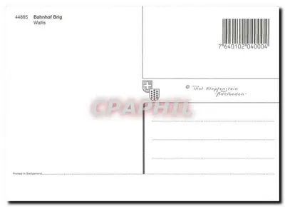 Estação de Brig — Valais — editor Thol. Klopfenstein — Verso