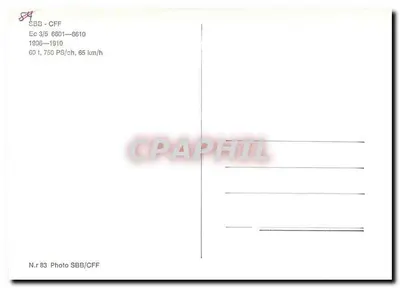 Locomotora a vapor SBB-CFF 6610 — Editor SBB/CFF, n° 83 — Reverso