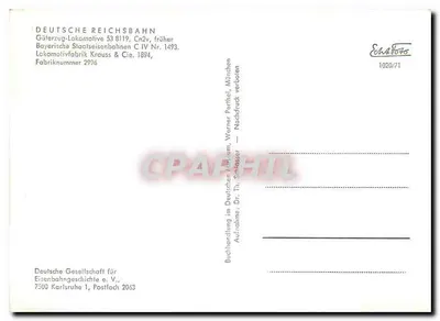 Locomotiva de carga 53 8119 — Cn2v, Bayerische Staats-Eisenbahnen — Deutsche Gesellschaft für Eisenbahngeschichte e.V., Karlsruhe — Verso