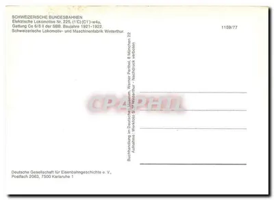 Elektryczna lokomotywa SBB Ce 6/8 II — nr 225 — Deutsche Gesellschaft für Eisenbahngeschichte e.V. — Rewers