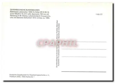 Lokomotywa 1099.13 — ex DR E 99 13 — Deutsche Gesellschaft für Eisenbahngeschichte e.V. — Rewers