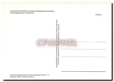 Lokomotywy linii kolejowej o szerokości 600 mm Waldeisenbahn Muskau — na stacji Krauschnitz — Deutsche Gesellschaft für Eisenbahngeschichte e.V., München — Rewers