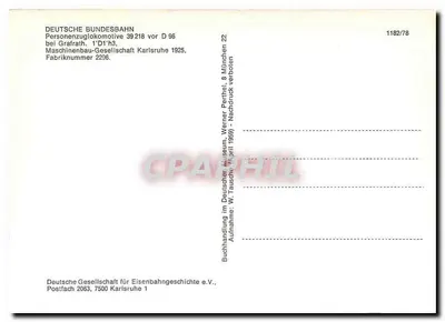Lokomotywa 39 218 — Deutsche Bundesbahn — seria 1182/78 — Rewers