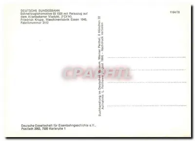 Pociąg parowy nad mostem Altenbekern — Deutsche Bundesbahn, seria 1184/78 — Rewers