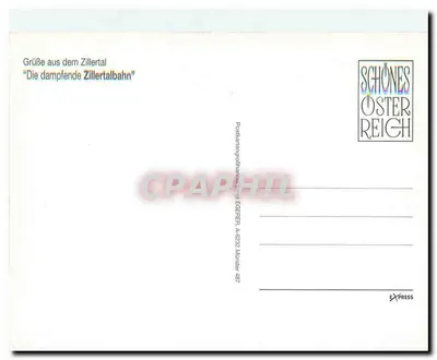 Treno a vapore nelle montagne innevate — Zillertalbahn — editore Schönes Österreich — Verso