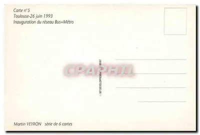 Toulouse — Uruchomienie sieci Bus+Métro — Martin Veyron, seria 6 kart — Rewers