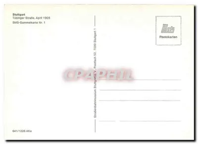 Stuttgart — Tübinger Straße — SMS-Sammelkarte Nr. 1, wydana przez Metz Photokarten — Rewers