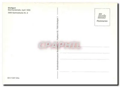 Stuttgart — Eberhardstraße, kwiecień 1905 — SMS-Sammelkarte Nr. 2 — Rewers