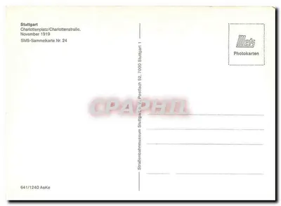 Stuttgart — Charlottenplatz e Charlottenstraße — Letz Photokarten — Verso