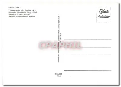 Tramwaj Bochum-Gelsenkirchen — Tramwaj n°172 — Cekade Originalfoto — Rewers
