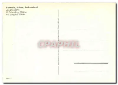 Jungfraubahn — Jungfraujoch 4166 m — Anschichtskarten-Druck Otto Sämi — Rewers
